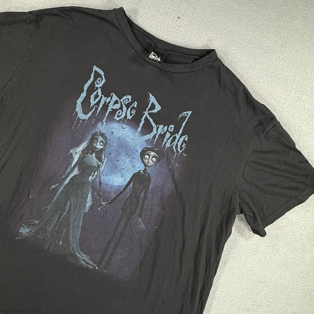 Romwe Corpse Bride Graphic Tee Womens XS Black Cartoon Halloween T-Shirt